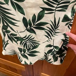 Lush Linen Romper from Nordstrom with Tie Front in Leaf Print